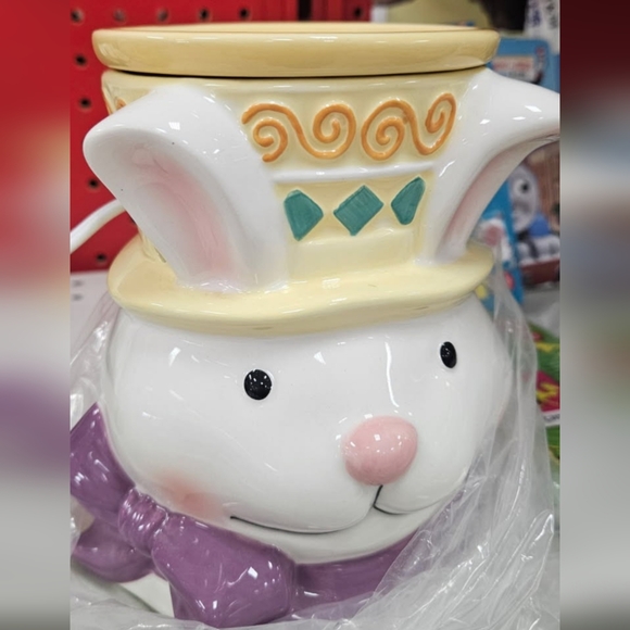 Scentsy Easter Bunny Warmer - White, Pink, and Purple, Yellow - Picture 2 of 8
